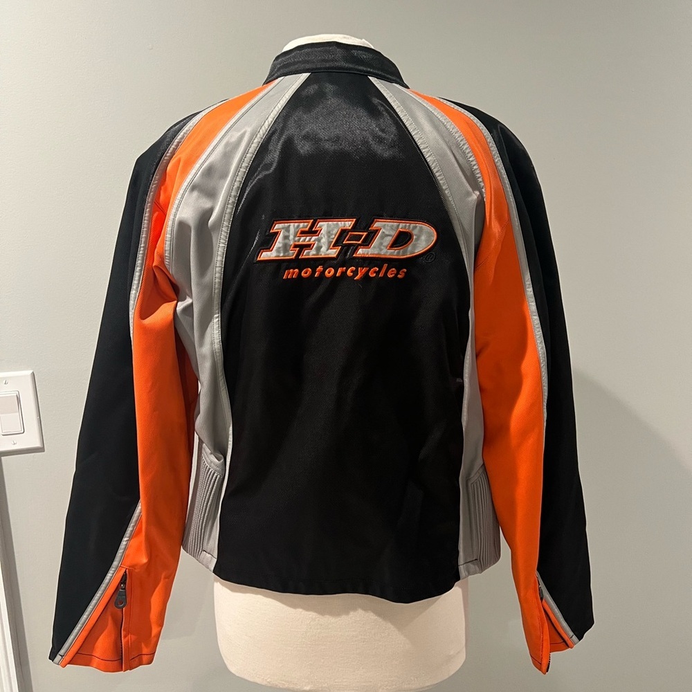 Harley-Davidson Black, Orange, and White Racing Jacket XL Vintage - Picture 4 of 6
